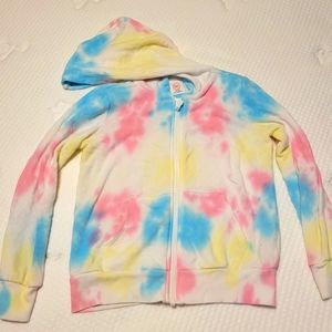 Tie-dyed Terry cloth hoodie
